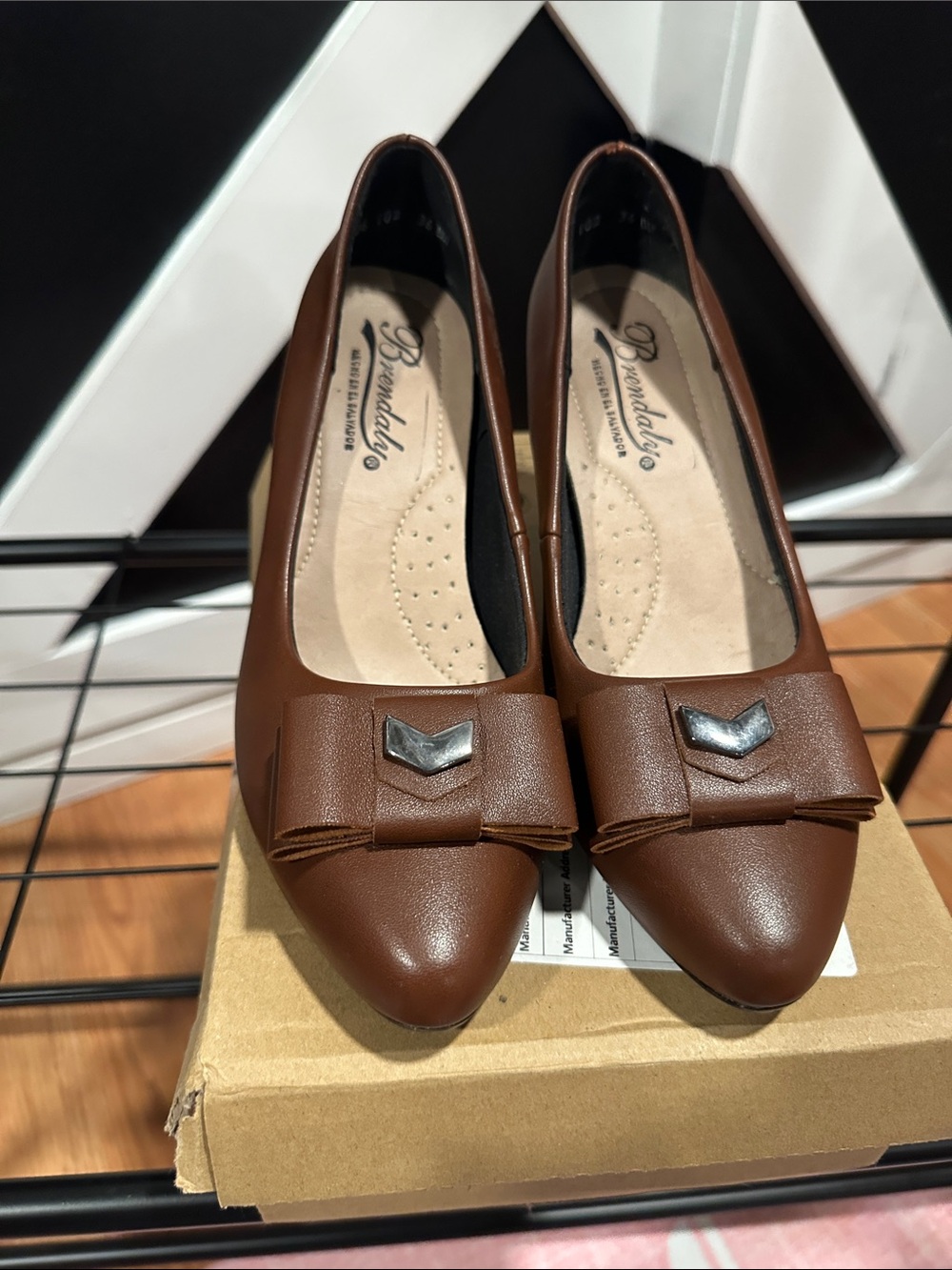 Brown Pointed Toe Bow Flats - Women's Dress Shoes
